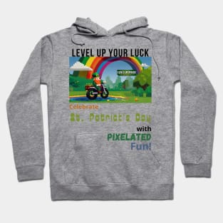 Level Up Your Luck: Celebrate St. Patrick's Day with Pixelated Fun! Hoodie